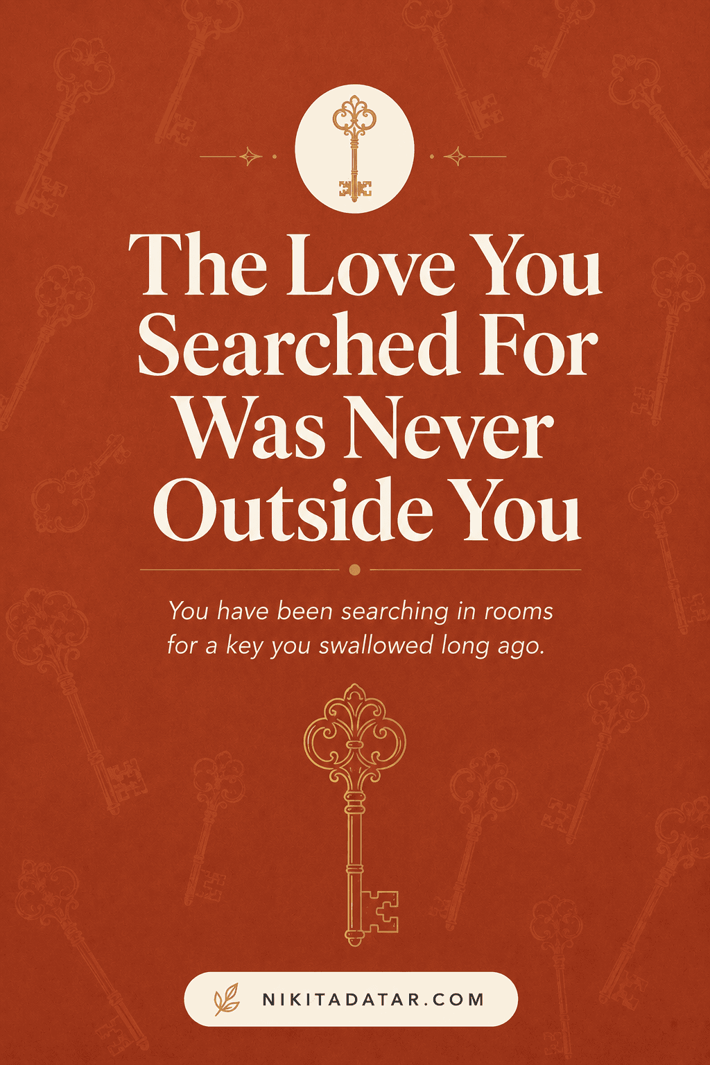 You have been searching in rooms for a key you swallowed long ago. The first day of coming home to yourself. #selflove #healing #innerwork